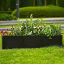 "VOGREX 54""x20"" Large Rectangular Metal Planter Round Corner Raised in Black - Size: 20m" - thumbnail 5