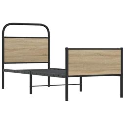 Berkfield Home Bed Frame without Mattress 75x190 cm Sonoma Oak Engineered Wood in Brown - thumbnail 3