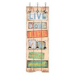 Berkfield Home Wall-mounted Coat Rack with 6 Hooks 120x40 cm LIVE LIFE - thumbnail 1