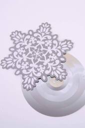 Neel Blue Christmas Snowflake Swirl Hanging Cutout Decoration - 30pcs in Silver - thumbnail 4