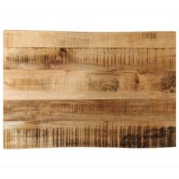 Berkfield Home Table Top Live Edge 60x40x3.8 cm Solid Wood Rough Mango in Brown - thumbnail 2