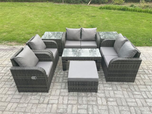 Fimous 8 Piece Rattan Garden Furniture Set Outdoor Patio Sofa, Table & Chairs Garden Table Ideal for Pool Side, Balcony, Outdoor Patio Set - image 1