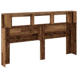 Berkfield Home LED Headboard Old Wood 180x18.5x103.5 cm Engineered Wood in Brown - thumbnail 8
