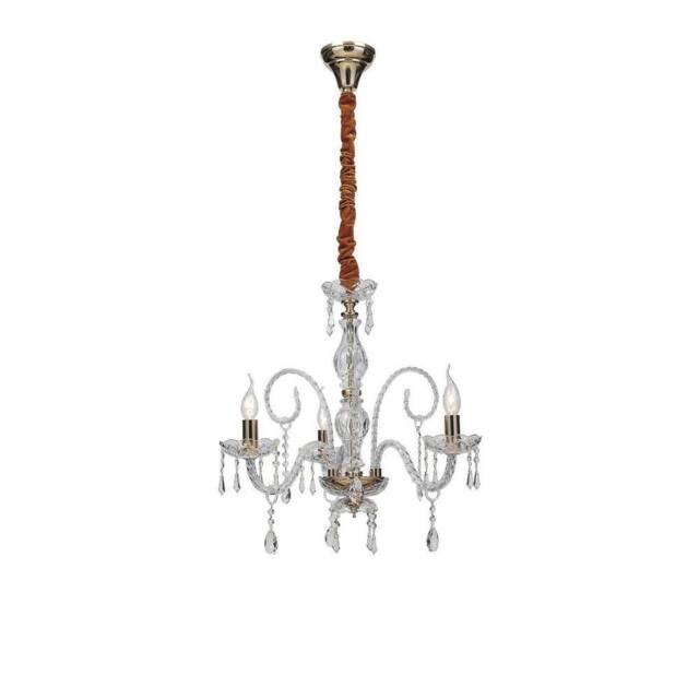 Netlighting MONALISA 3 Light Chandeliers Gold Crystal 53x70cm - Size: 53x70 cm