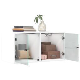 Berkfield Home Wall Cabinets with Glass Doors 2 pcs White 68.5x37x35 cm - thumbnail 5