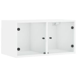 Berkfield Home Wall Cabinets with Glass Doors 2 pcs White 68.5x37x35 cm - thumbnail 6