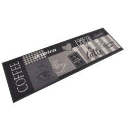Berkfield Home Kitchen Rug Washable Coffee Black 60x180 cm Velvet