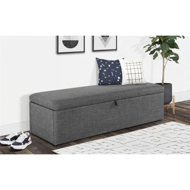 Ashfield Premium Slate Grey Fabric Blanket Box in Dark Grey - image 1