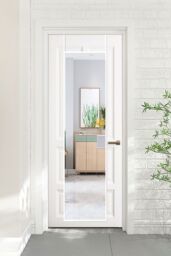 Living and Home 37cm W x 147cm H White Frame Over the Door Full Length Mirror - Size: 37 cm W x 147 cm H - thumbnail 1