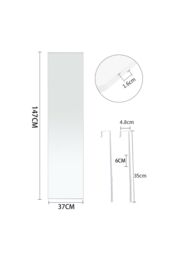 Living and Home 37cm W x 147cm H White Frame Over the Door Full Length Mirror - Size: 37 cm W x 147 cm H - thumbnail 6
