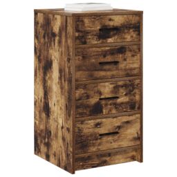 Berkfield Home Sideboard Smoked Oak 40x41x75 cm Engineered Wood in Brown - Size: 40 x 41 x 75 cm - thumbnail 3