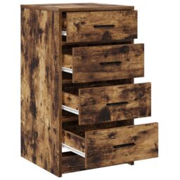Berkfield Home Sideboard Smoked Oak 40x41x75 cm Engineered Wood in Brown - Size: 40 x 41 x 75 cm - thumbnail 5