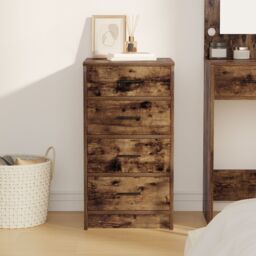 Berkfield Home Sideboard Smoked Oak 40x41x75 cm Engineered Wood in Brown - Size: 40 x 41 x 75 cm - thumbnail 4