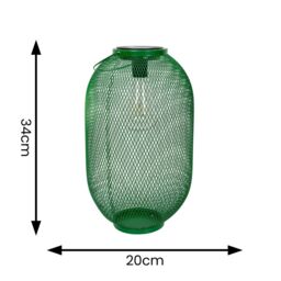 ValueLights Metal Mesh Basket Solar Powered Outdoor Garden Lantern Light in Dark Green - thumbnail 4