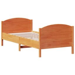 Berkfield Home Bed Frame without Mattress Wax Brown 75x190 cm Small Single Solid Wood Pine - thumbnail 6
