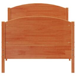 Berkfield Home Bed Frame without Mattress Wax Brown 75x190 cm Small Single Solid Wood Pine - thumbnail 4