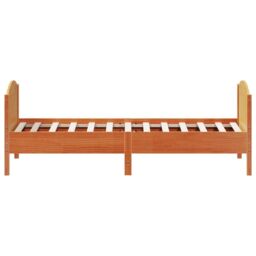 Berkfield Home Bed Frame without Mattress Wax Brown 75x190 cm Small Single Solid Wood Pine - thumbnail 5