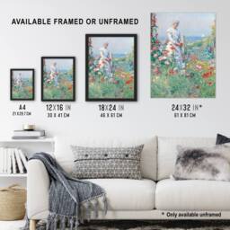 Artery8 Celia in Her Garden Floral Portrait Hassam Framed Wall Art Print - Size: A4 - thumbnail 3