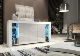 Creative Furniture Eden Sideboard 164cm - A Sophisticated & Spacious Cabinet with Gloss Doors & LED Lights in Grey - thumbnail 2