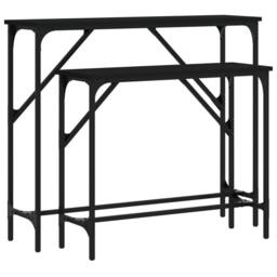 Berkfield Home Console Tables 2 pcs Black Engineered Wood - thumbnail 1