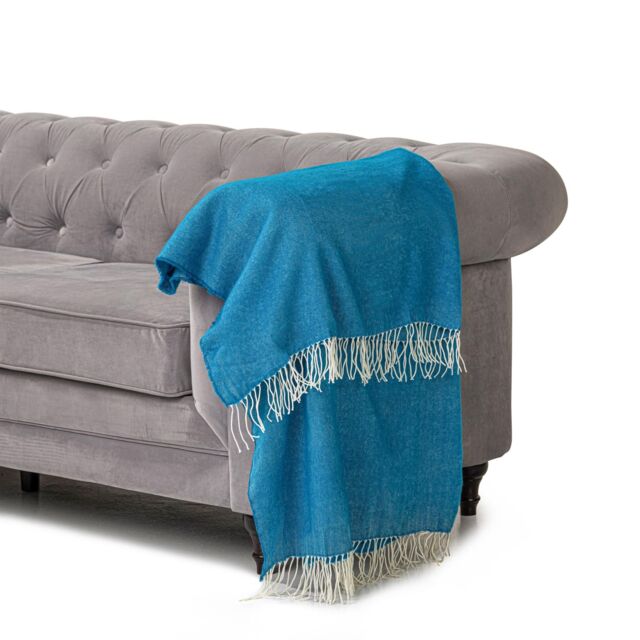 Luxury Living 100% Acrylic Throw - 150cm x 125cm - Aqua - Size: 150 cm x 125 cm - image 1