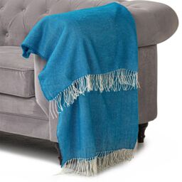 Luxury Living 100% Acrylic Throw - 150cm x 125cm - Aqua - Size: 150 cm x 125 cm - thumbnail 2