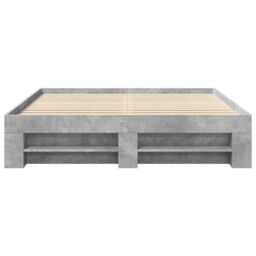 Berkfield Home Bed Frame without Mattress Concrete Grey 160x200cm Engineered Wood - Size: 160x200 cm - thumbnail 5