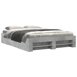 Berkfield Home Bed Frame without Mattress Concrete Grey 160x200cm Engineered Wood - Size: 160x200 cm - thumbnail 2