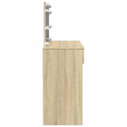 Berkfield Home Dressing Table with LED Sonoma Oak 100x40x120 cm in Light Tan - Size: 100 x 40 x 120 cm - thumbnail 6