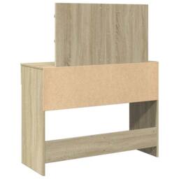 Berkfield Home Dressing Table with LED Sonoma Oak 100x40x120 cm in Light Tan - Size: 100 x 40 x 120 cm - thumbnail 7