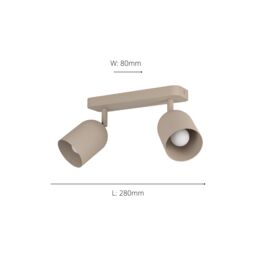 Eglo Tilston Steel Minimalist Dual Ceiling Spotlight, Sandy in Light Sand - thumbnail 4