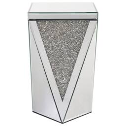 Wyld and Coco Silver Glass Mirrored Side Table 30 x 30 cm - thumbnail 3