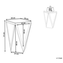 Wyld and Coco Silver Glass Mirrored Side Table 30 x 30 cm - thumbnail 4
