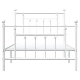 Berkfield Home Metal Bed Frame with Headboard & Footboard White 100x190 cm - thumbnail 6