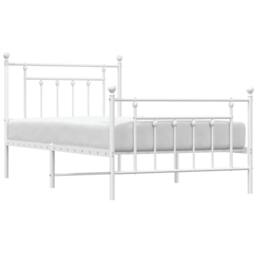 Berkfield Home Metal Bed Frame with Headboard & Footboard White 100x190 cm - thumbnail 5