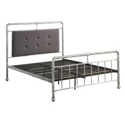 OAT Home Shoreditch Distressed Silver Steel Industrial Scaffold Metal Bed Frame in Metallic Silver - Size: Double - thumbnail 7