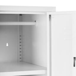 Wyld and Coco White Metal Storage Lockable Doors Five Removable Shelves Hanging - thumbnail 8