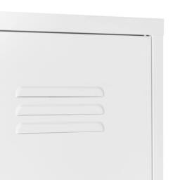 Wyld and Coco White Metal Storage Lockable Doors Five Removable Shelves Hanging - thumbnail 7