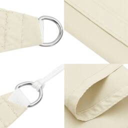 Berkfield Home Sunshade Sail Oxford Fabric Triangular 4x5x5 m Cream - thumbnail 6