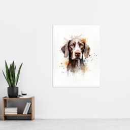 "Artery8 Wall Art Print Shorthaired German Pointer Lovers Gift Watercolour Pet Portrait Painting Artwork Poster - Size: W18"" x H24""" - thumbnail 4