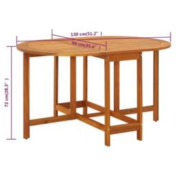 Berkfield Home Garden Table 130x90x72 cm Solid Acacia Wood in Brown - Size: 130 x 90 x 72 cm - thumbnail 9