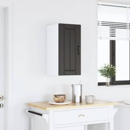 Berkfield Home Kitchen Wall Cabinet Lucca Black Engineered Wood - thumbnail 2