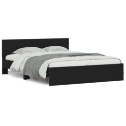 Berkfield Home Bed Frame without Mattress Black 150x200 cm King Size - thumbnail 2