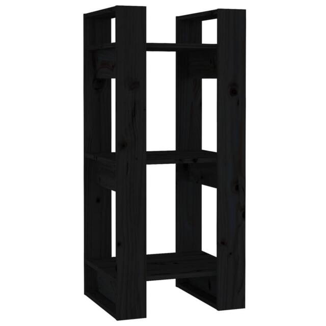 Berkfield Home Book Cabinet/Room Divider Black 41x35x91 cm Solid Wood Pine - Size: 41 x 35 x 91 cm - image 1