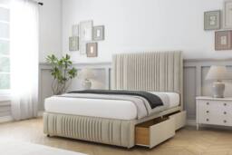 "Comfort Beds The Foxy Plush Divan Set 2 Drawers-54"" Headboard-Footboard in Cream - Size: Small Double" - thumbnail 2