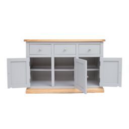 Cabinet Bits Bomporto Light Grey 3 Drawer 3 Door Sideboard Chrome Knob - thumbnail 6