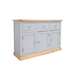 Cabinet Bits Bomporto Light Grey 3 Drawer 3 Door Sideboard Chrome Knob - thumbnail 3