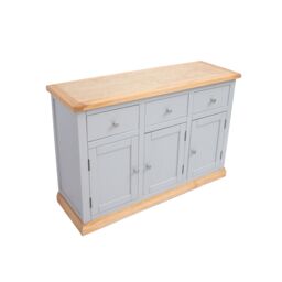 Cabinet Bits Bomporto Light Grey 3 Drawer 3 Door Sideboard Chrome Knob - thumbnail 4