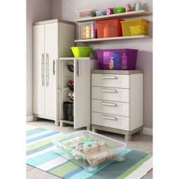Berkfield Home Keter Low Storage Cabinet Excellence Beige & Taupe 97 cm - thumbnail 6