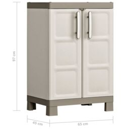 Berkfield Home Keter Low Storage Cabinet Excellence Beige & Taupe 97 cm - thumbnail 7